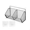 Fruit Basket, Hanging Kitchen Baskets, Wall Mount, Multifunctional Iron Storage Basket for The