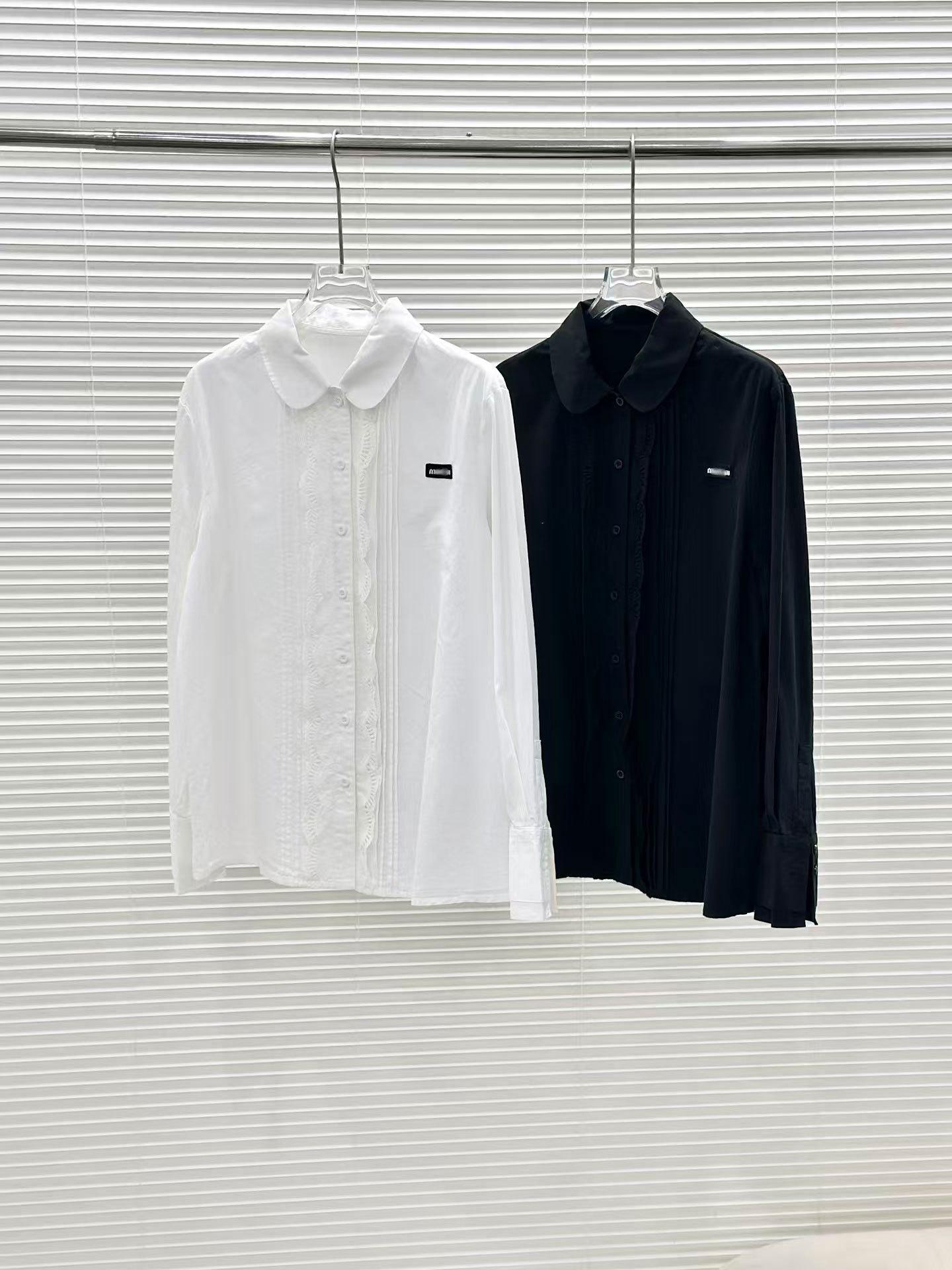 

Shenzhen Miu Series Spring Lace Appliqué Long-Sleeve Shirt with Lapel Design S (80-95 jin) чёрный