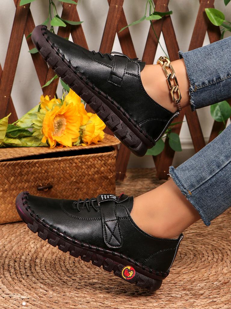 Spring and Summer 2024 Newsoft-soled Roman Breathable Retro Stitching Muffin Bottom Plus Size WOMEN'S Shoes Single