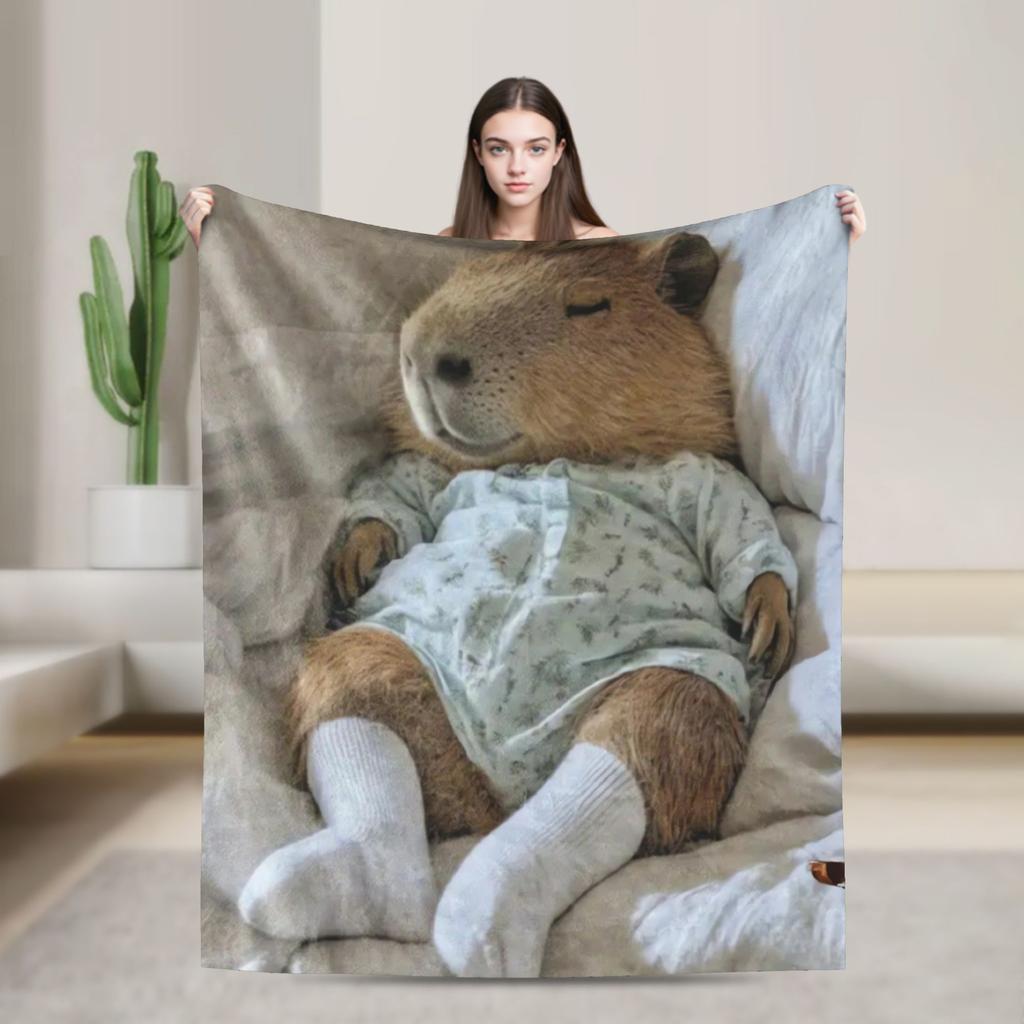 Capybara Blanket Quality Super Soft Throw Blanket Winter Travel Couch Chair Sofa Bed Funny Bedspread