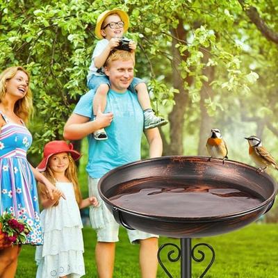 Venkovské pítko pro ptáky Prostorné železné umělecké pítko pro ptáky s instalací zemního trnu Zahrada Patio Trávník Dvůr Krmítko pro ptáky