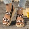 Fashion Leopard Print Wedge Sandals for Women Summer 2025 Lightweight Non Slip Walking Shoes Woman Fashion Comfortable Platform Sandles