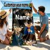 Custom Name Personalized Anime Print Beach Towel, for Trip Camping Beach Party Home Decor, Birthday Gift for Family & Friends