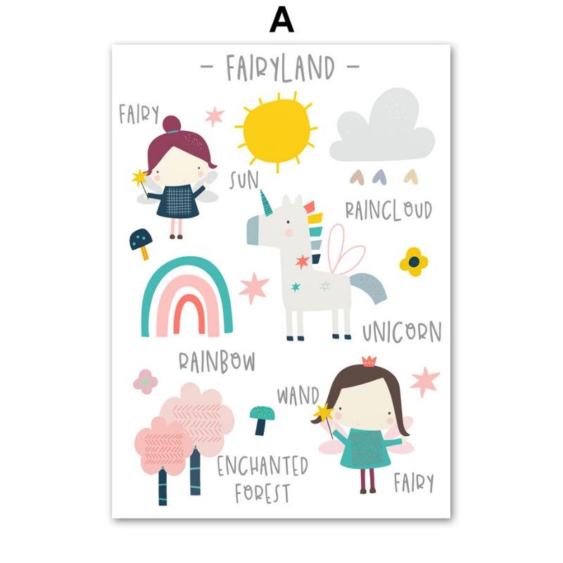 Giraffe Lion Bear Whale Dinosaur Alphabet Nursery Wall Art Canvas Painting Animals Posters Prints Pictures Baby Kids Room Decor