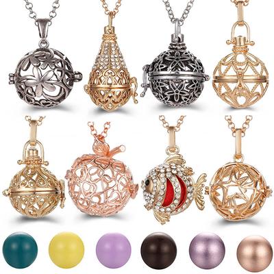 Populaire Multi Stijlen Hol Vintage Ketting Sieraden Muziekbal Zwangerschapsklok Ketting Aroma Etherische Olie Medaillon Hanger