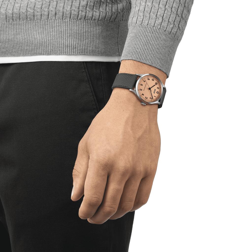 Tissot Leather Strap Pink Dial Men's Fashion Watch T142.464.16.332.00