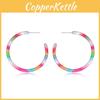 Vibrant Rainbow Acrylic Geometric Earrings Trendy Fashion Statement Jewelry
