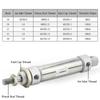 MA Pneumatic Air Cylinder Stainless Steel Mini Double Acting Single Rod 16/20/25/32/40 Bore 10~500mm Stroke MA32