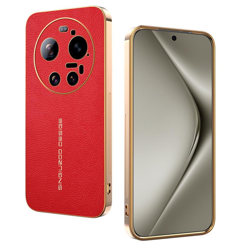 

Classic Lychee Leather Electroplated Frame Case For Xiaomi 17 Ultra 17 Pro Max Mi 15T Pro 15t 15 14T 13 Ultra 13T 12 11T Cover Xiaomi 17