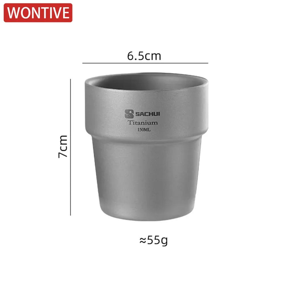 150 ml Portabel Utomhus Camping Titan Kaffemugg Vattenmugg Dubbelväggig Värmeisolering Te Mugg Hem Kök Porslin Te Muggar
