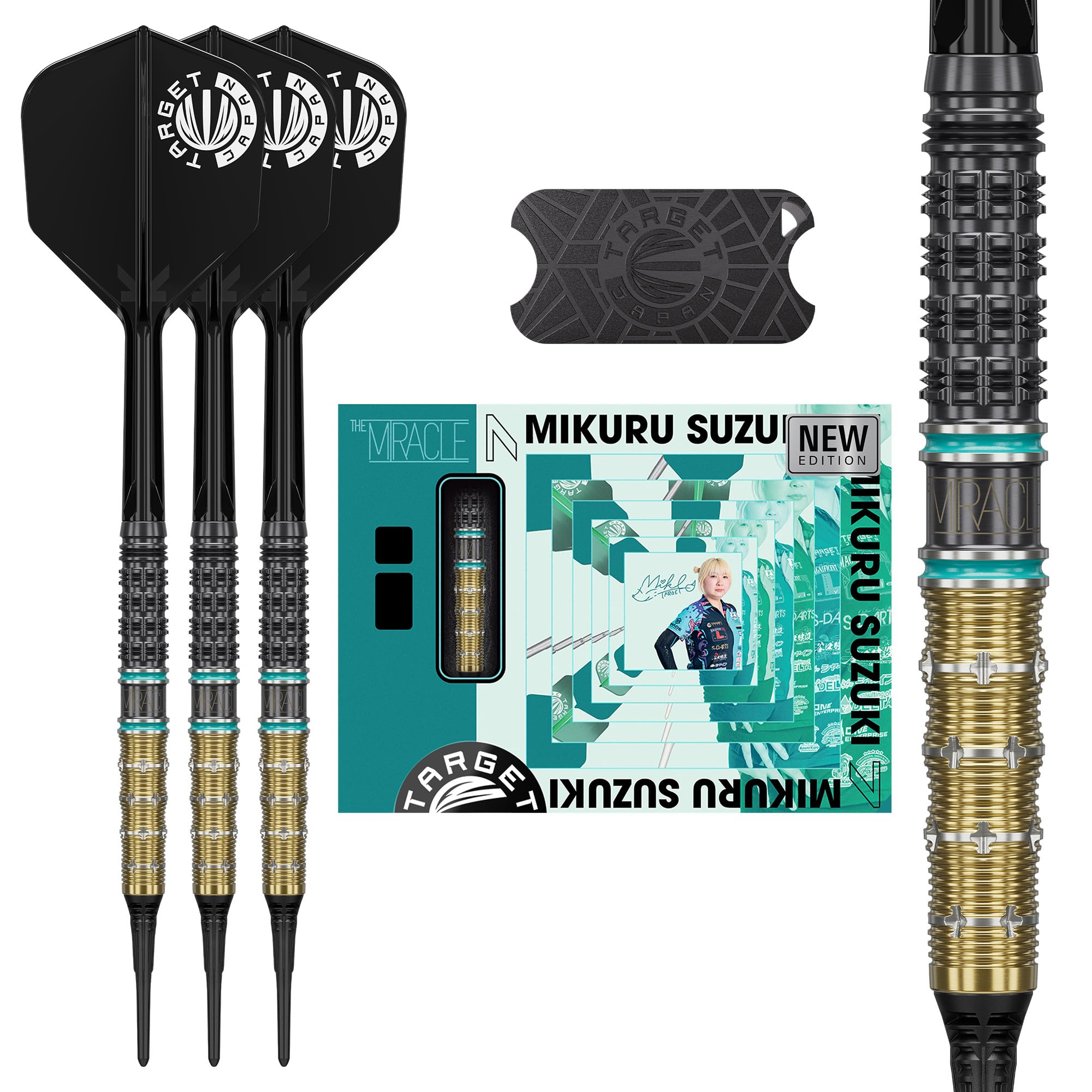 ДАРТСЫ TARGET THE MIRACLE GEN7.5 Miku Suzuki 95% Вольфрам 19 г K-Flex 2BA Мягкий наконечник Набор с оперением и стержнями K-Flex №6 2BA CRYO TIP