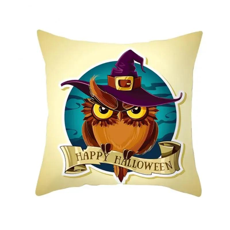 Halloween Happy Horror Pumpkin Letter Printing Cushion Cover Home Living Room Sofa Decoration Pillow