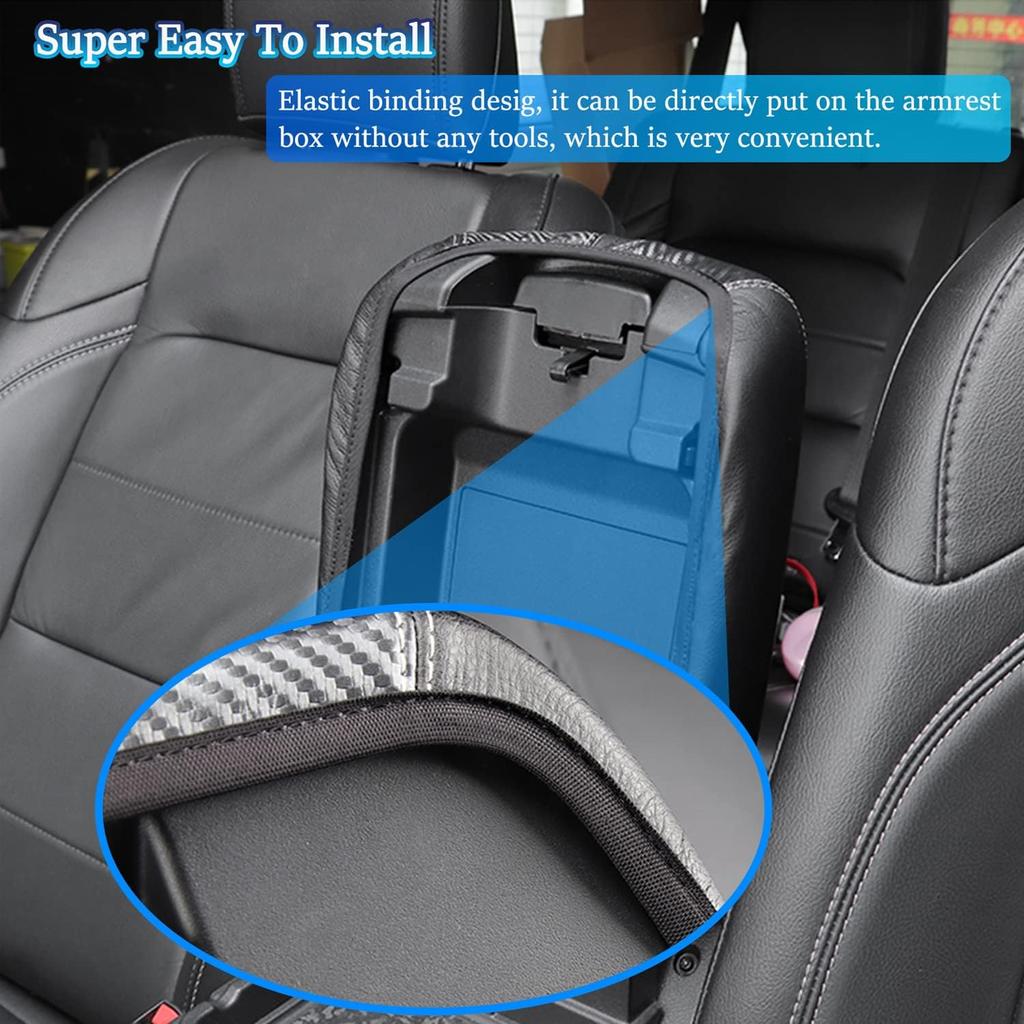 Center Console Armrest Box Cover Anti-Scratch Leather Auto Central Armrest Protector Pad Interior Decoration Accessories for F150 F-150 2021 2022