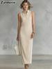 New Style Women's Button-Down Sleeveless Long-Sleeve Slim Fit Dress