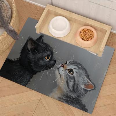 1Pcs Cat Mat Dirt-Resistant And Easy To Clean Designed for Pet Cats And Dogs, Feeding Bowl Mat for Pets