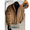 Unisex Dark Style Warm Winter Padded Jacket with Stand Collar