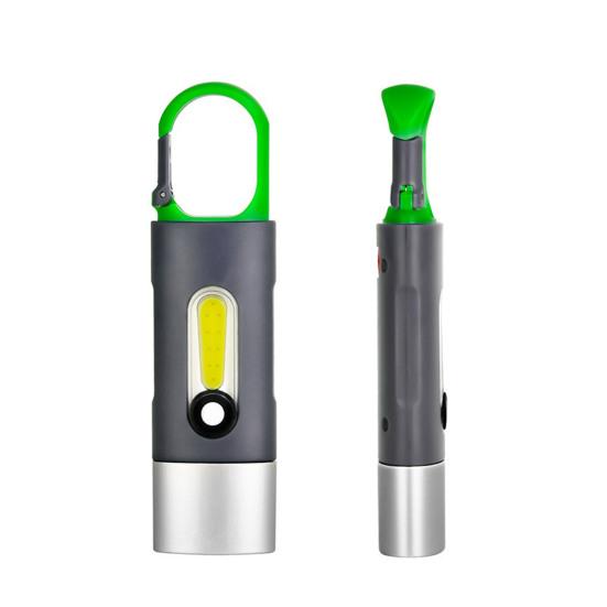 1 Set Keychain Flashlight 4-Gear High Brightness Tail Hook Waterproof Retractable Repair Work Handheld Flashlight Outdoor Equipment