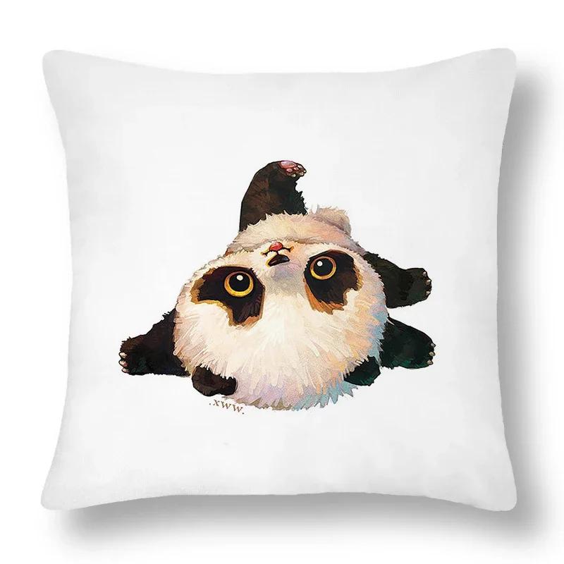 Cartoon Animal Panda Lion Pattern Cushion Cover Pillowcase Home Bedroom Living Room Sofa Car Decorative