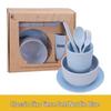 Eco-Friendly Wheat Straw Tableware Set: Portable Fork, Spoon, Chopsticks (3-Piece) + Cup, Bowl, Plate (6-Piece) - Ideal Promotional Gift