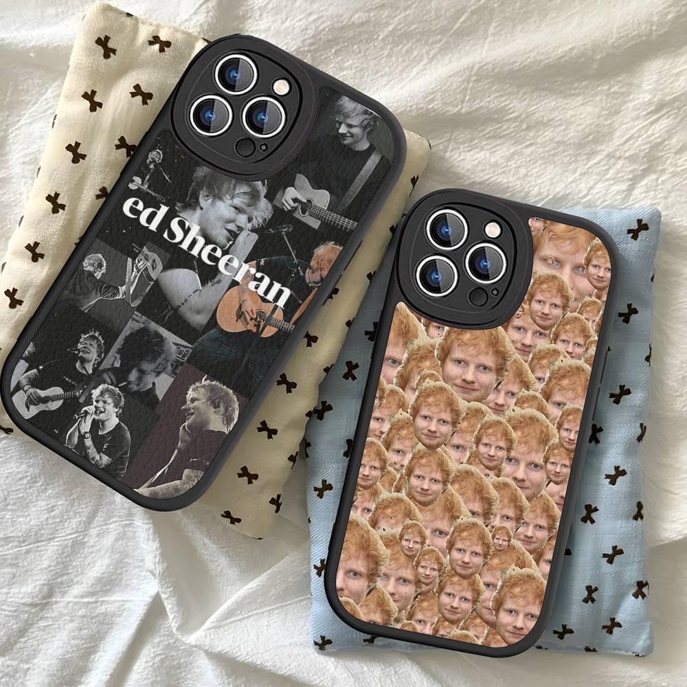 E-Ed Sheeran Leather Phone Case For IPhone 16 16e 15 14 13 12 11 Pro Max Plus Mini Cover