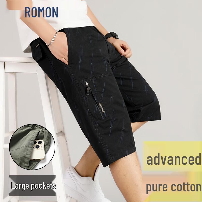 ROMON Men s Summer Casual Cotton Cargo Shorts 2XL