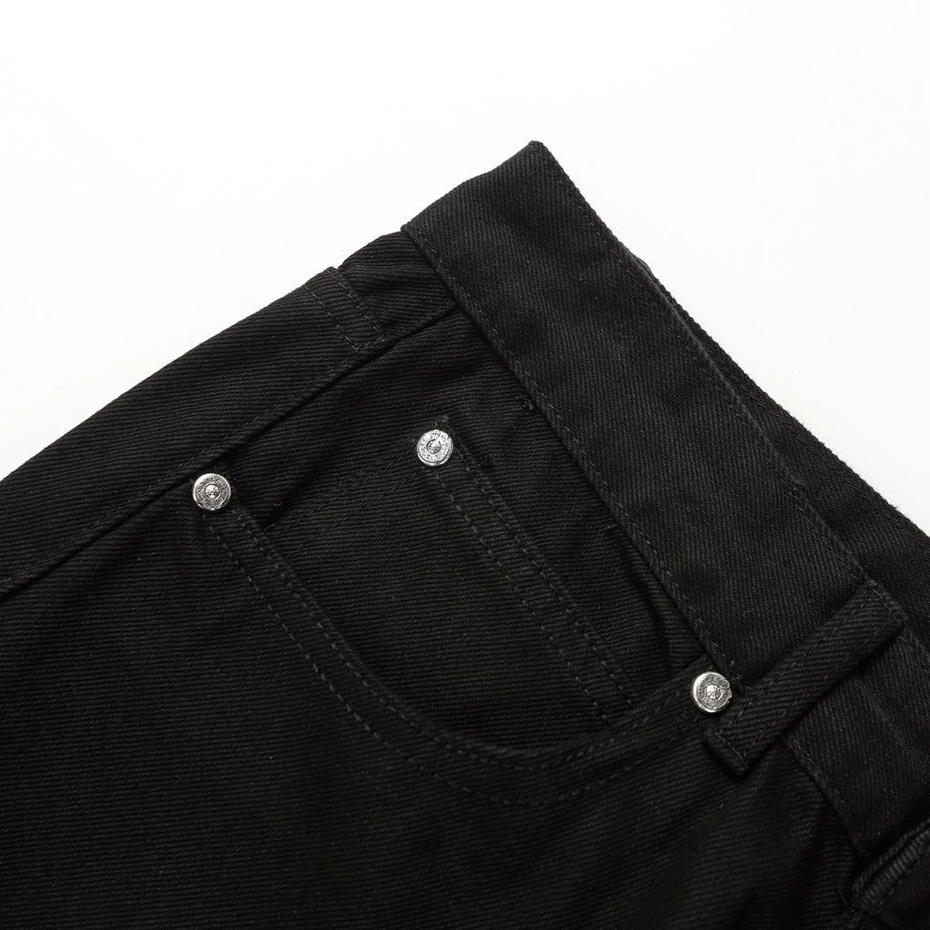 9906 CHROME HEARTS Men's and Women's American Style Trendy Jeans with Fabric Patches, Casual and Fashionable High Street Pants