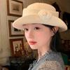 Flat-top Black Felt Hat Woolen Women Jazz Hat Fashion Hepburn Style Topper Hat  Funeral