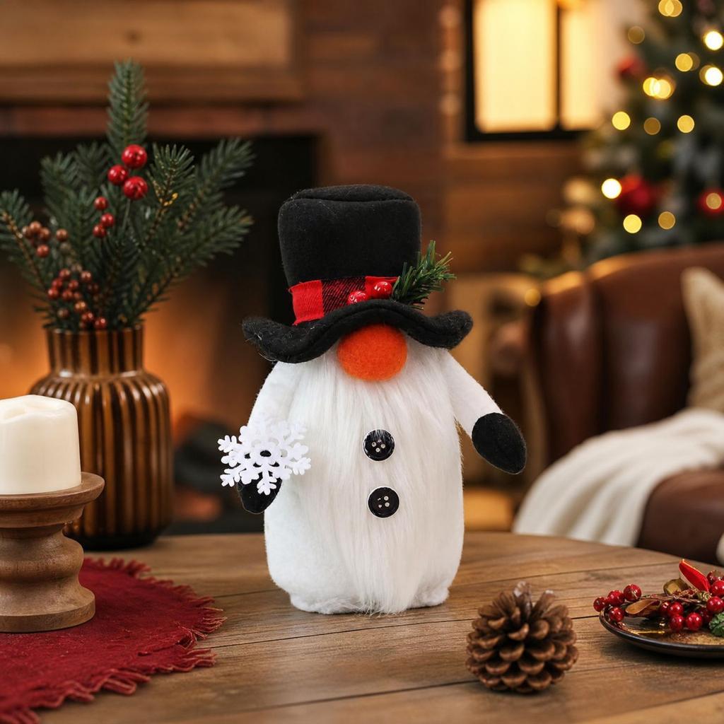 Christmas Decoration with Standing Old Man Figurine and Faceless Doll Tabletop Ornament, Set