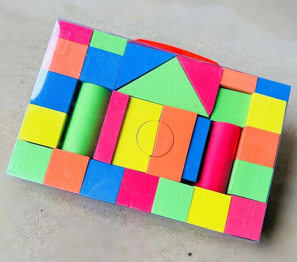 EVA Foam Building Blocks for Kids – Soft, Creative Early Education Toys, 3.5cm Thick, 46 Pieces