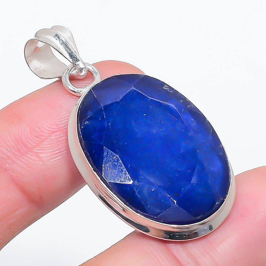 

Натуральный сапфир(Смоделированный) Подвеска из стерлингового серебра 925 пробы 1,77 V6F13