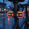 Yousheng Bicycle Turn Tail Light with Remote Control, IPX6 Waterproof 5 Modes Bike Rear Warning Light, Rechargeable Dual LED Split Taillight for Road,