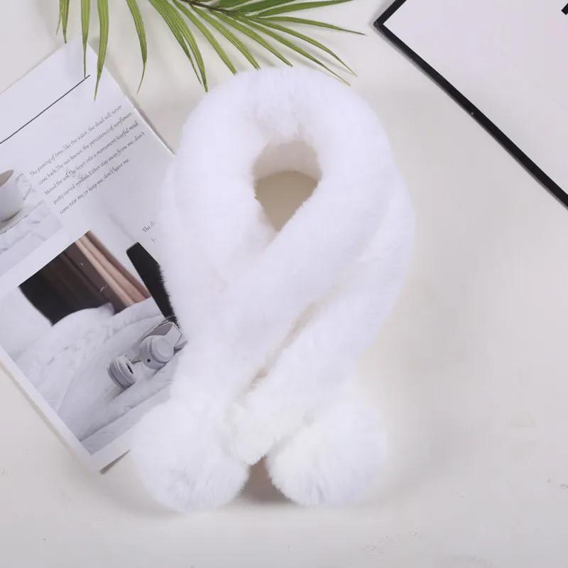 WTEMPO Women's Solid Color Winter Warm Plush Scarves Thickened Windproof Cold-proof Versatile Casual Scarves