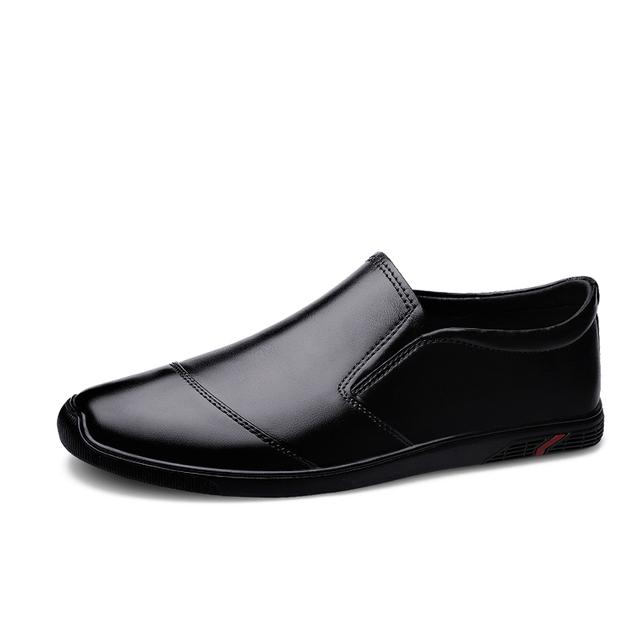 Summer Men 'S Genuine Leather Shoes Casual Slip On Soft Anti -Slip Rubber Loafers Shoes Men Business Office Driving Shoes Man