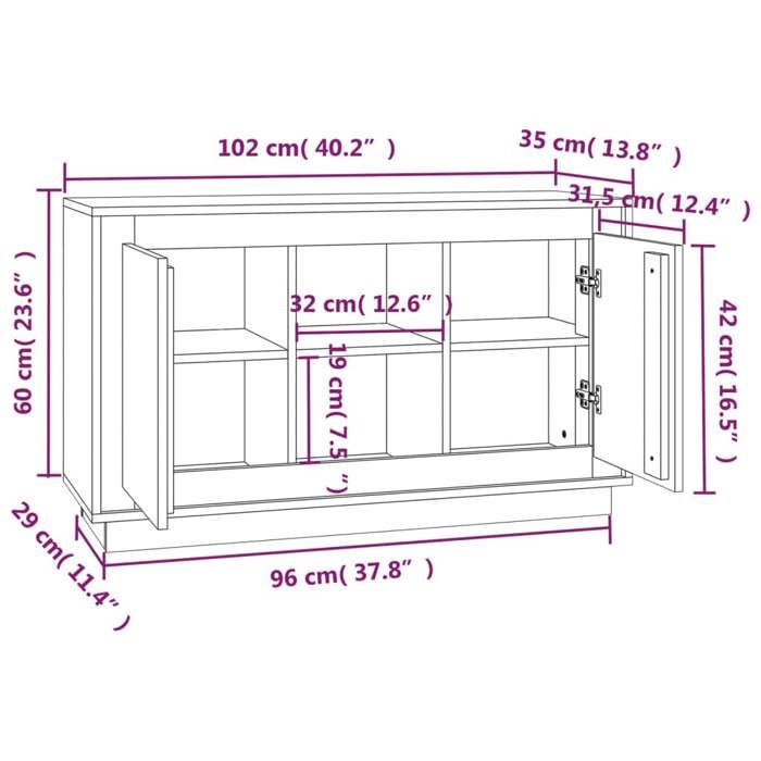 VidaXL Buffet, Sideboard with Compartments and Doors, Living Room Dining Room Interior Storage Furniture, Modern, 831880
