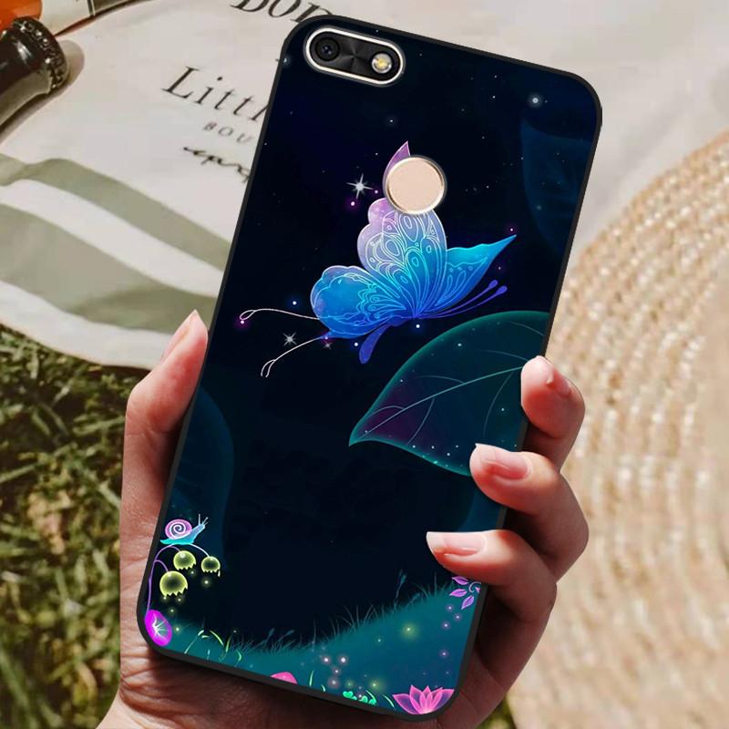 Per Huawei P Smart 5.65 pollici Custodia in TPU Morbido Silicone Lupo Carino Cover Posteriore Custodia per Telefono Per Huawei P Smart 2018 FIG-LX1 Custodia PSmart
