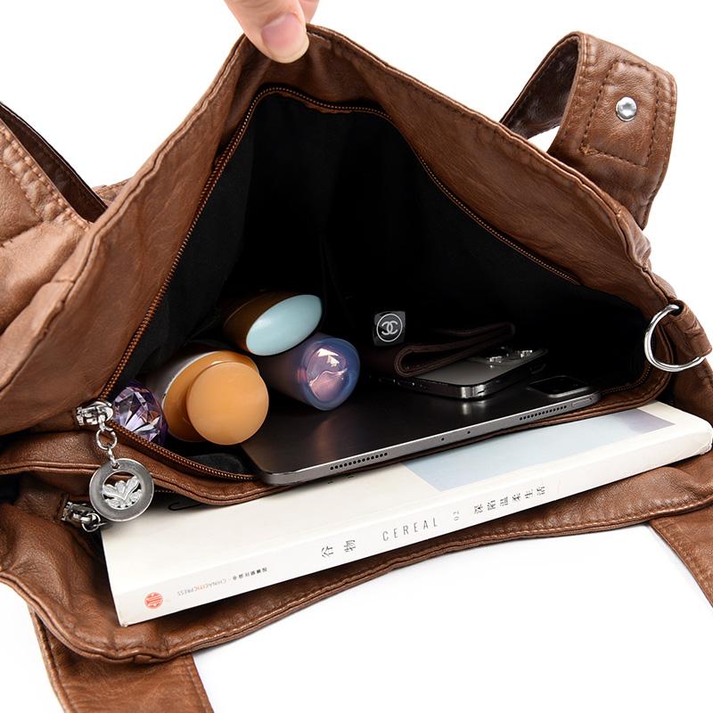 Τσάντα tote μεγάλης χωρητικότητας Ρετρό τσάντες ντιζάιν Μαλακό Pu δερμάτινο με πολλές τσέπες casual ανδρική τσάντα χιαστί ώμου