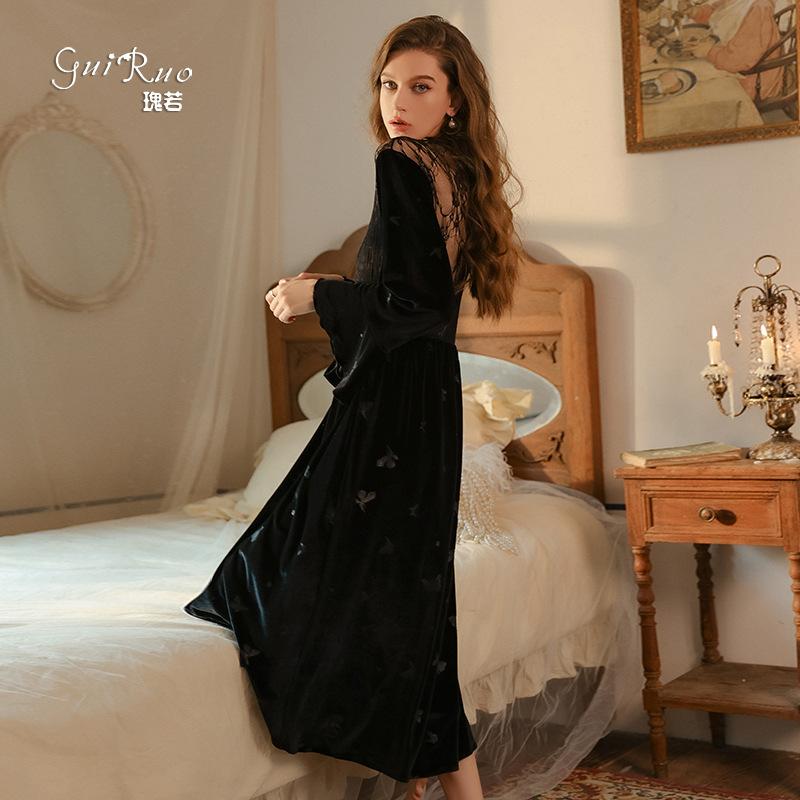 Women's Halter Deep V Padded Lingerie Sleep Dress with Robe Lounge Set