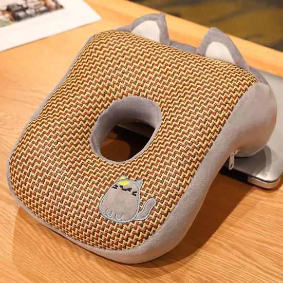 Desk Nap Pillow, Face Down Nap Pillow with Arm Hole, Cooling Mat Ergonomic Pillow for Neck Support, School Office Napping Sleeping