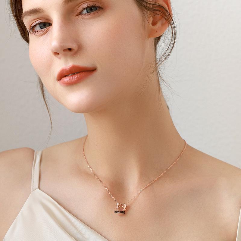 Collier ras du cou Femme Roue Ferris Élan Argent - Argent Sterling S925, Bijou de Noël de Luxe Léger.