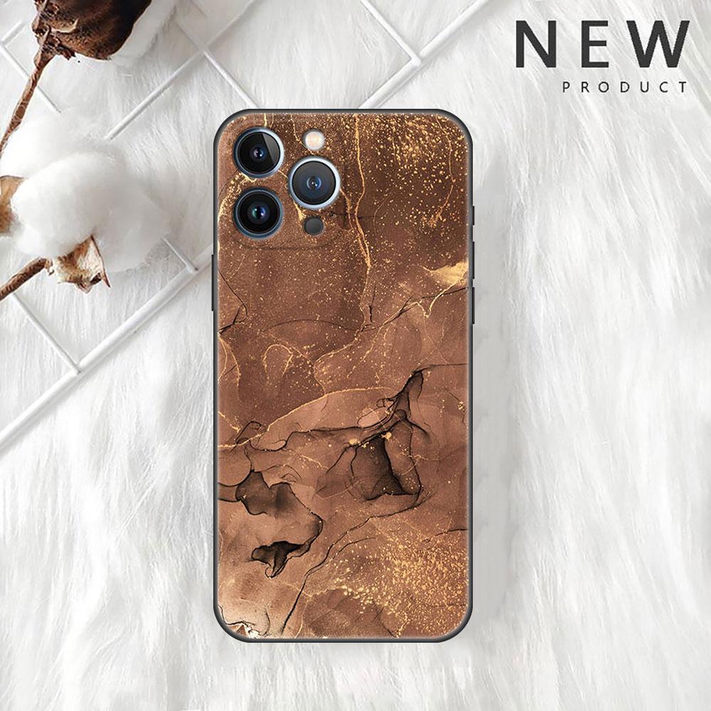 Case For Apple iPhone 11 13 12 14 Pro 7 Plus XR X XS Max 6 6S 13Pro SE 2022 Black Silicone Phone Funda Marble Pattern