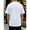European Sizes New Summer Men's White Short-Sleeve Distressed Letter Stamp Print American Vintage Loose T-Shirt