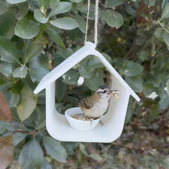 Vannbeskyttet fuglemater Husformet Hengende fuglemater Værbestandig Utendørs fuglemater for Veranda Balkong Terrasse Hage Bakgård
