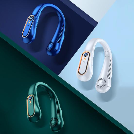 Bladeless Portable Neck Fan USB Rechargeable Mini Cooling Fan Silent Hands-Free Wearable Neck Cooler for Outdoor Travel