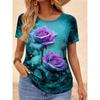 Women's T Shirt Print Floral Graphic Plants Stylish Classic Casual Short Sleeve Crew Neck Long Tops