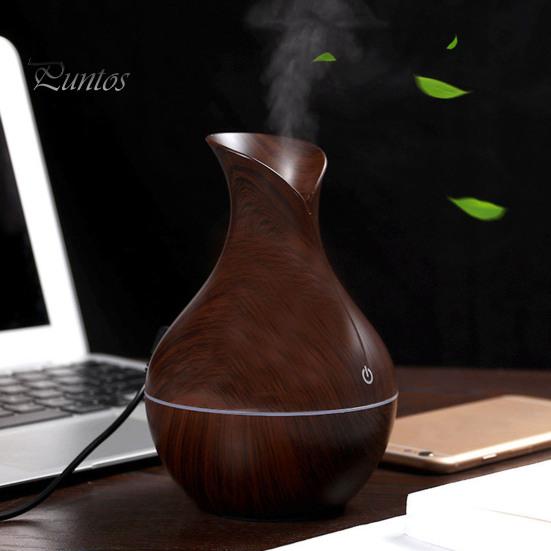 

Увлажнитель вазы с деревянным зерном, тонкий туман, RGB-подсветка, тихий, 200 мл, большая емкость, питание от USB, спальня, офис, настольный прикроватный ароматический диффузор