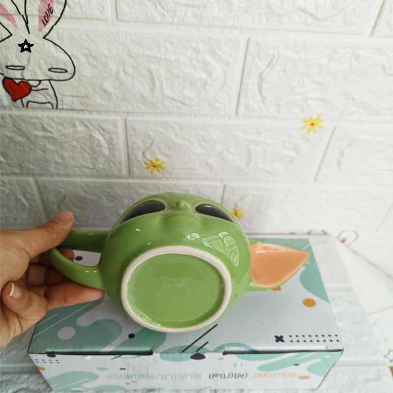 3D Creative Star Wars Cartoon Ceramic Mug - Green Funny Expression