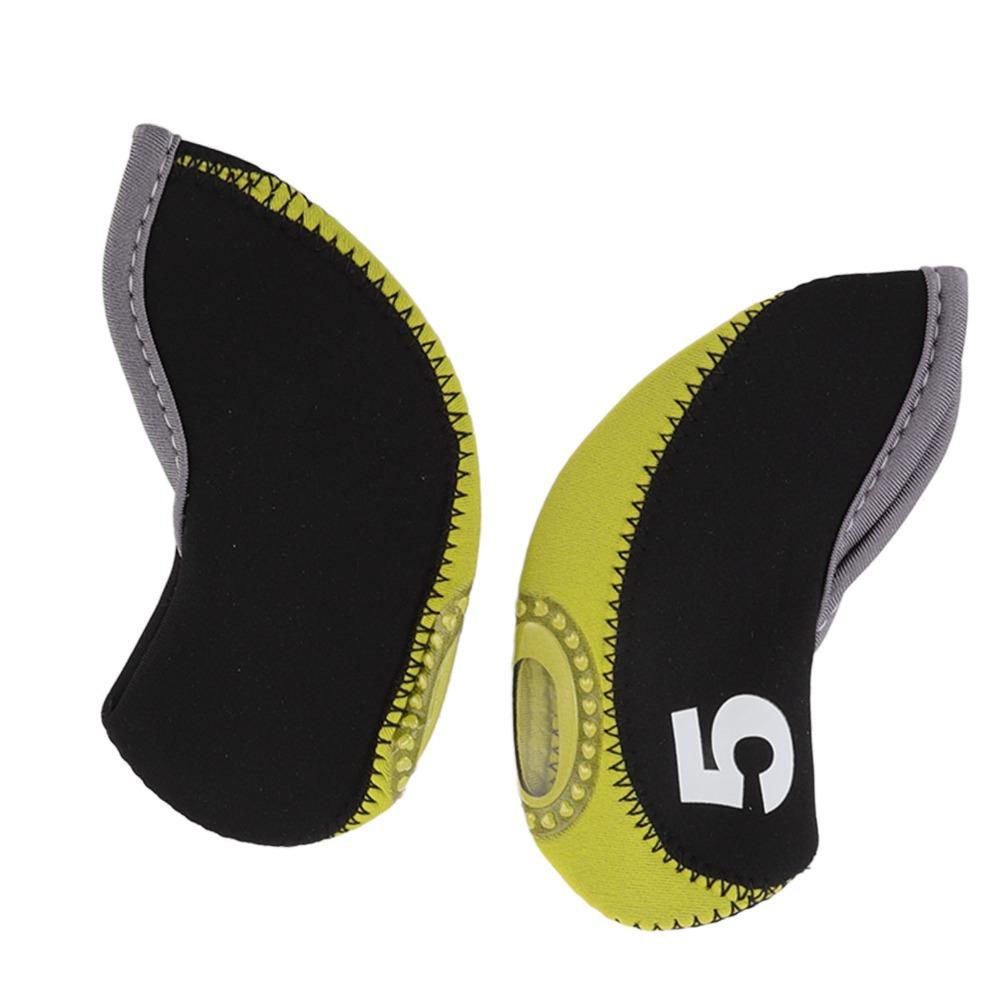 10pcs Shockproof Golf Club Headcover Neoprene Golf Club Head Protector Outdoor Golf жёлтый