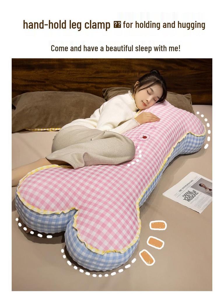 Cartoon Animal Plaid Long Throw Pillow for Bed, Sofa, Headboard & Side Sleeping.