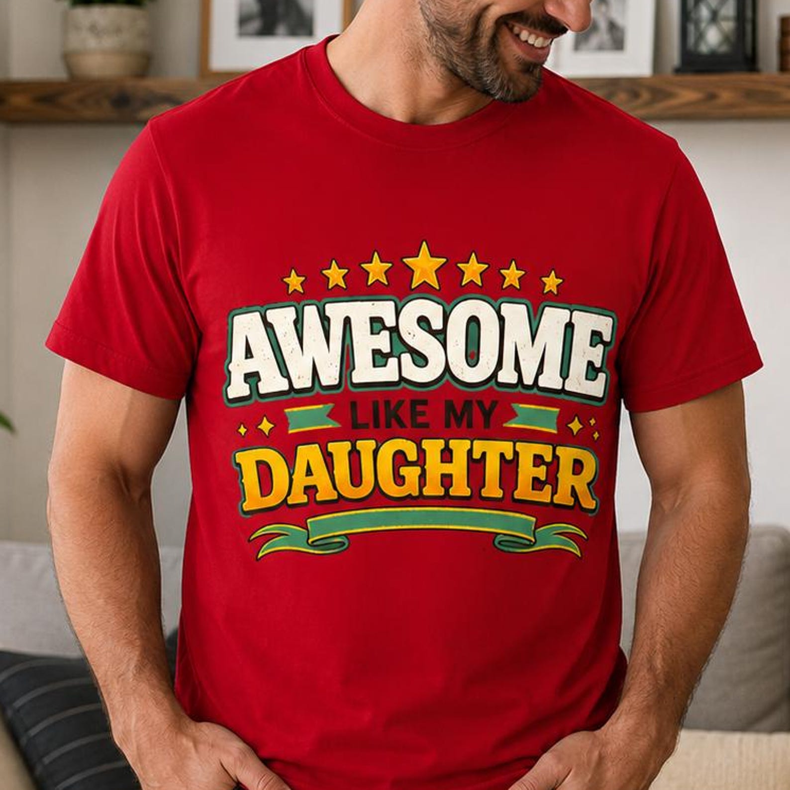 Awesome Like My Daughter Shirt, Funny Dad Shirt, Fathers Day Gift For Dad, Proud Girl Dad Tee, Vintage Dad Graphic Shirt, Cool Dad T Shirt M