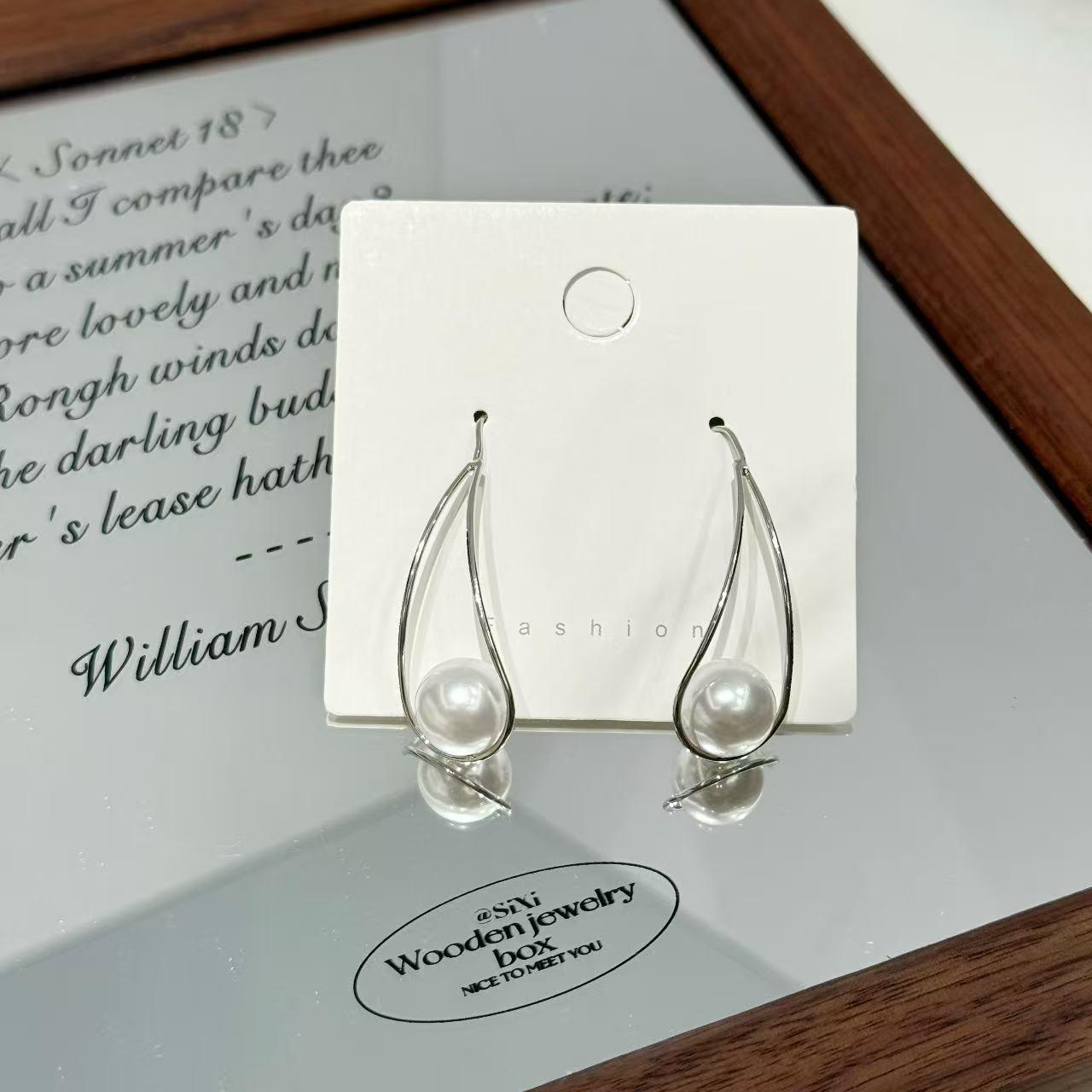 Элегантные винтажные жемчужные серьги - Уникальный, длинный и роскошный дизайн для женщин серебряный